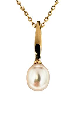 An exceptional gold necklace with a pearl