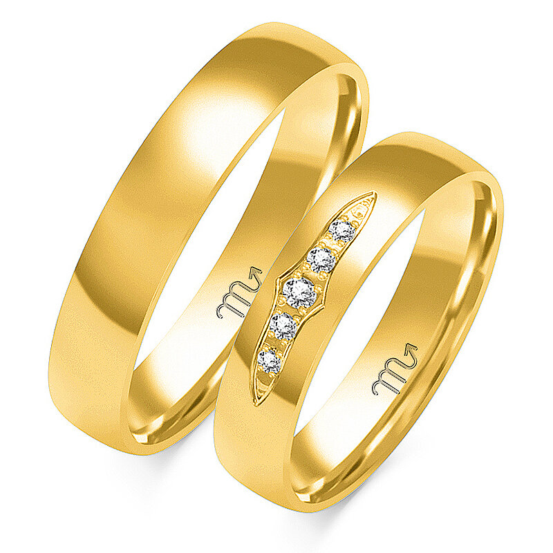 Anéis brilhantes monocromáticos de casamento com pedras