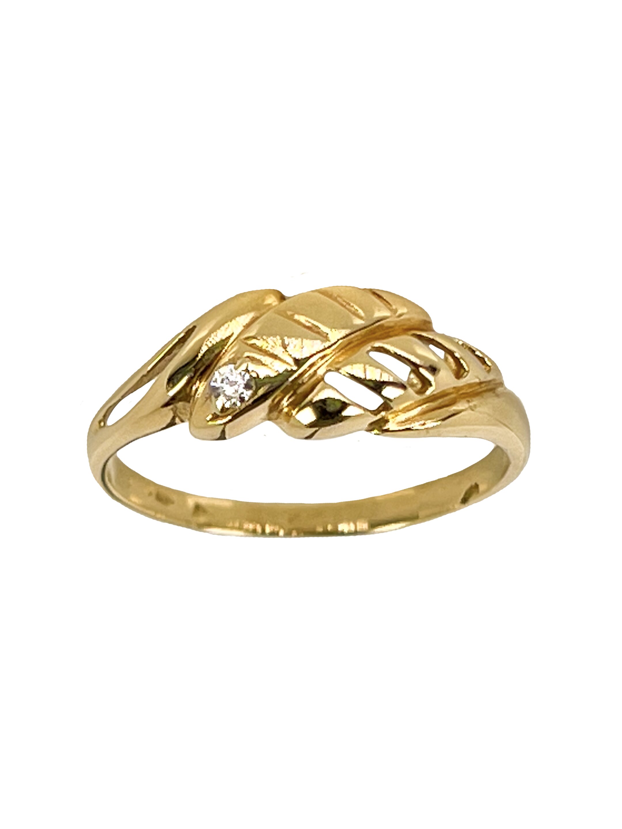 anel de ouro amarelo brilhante