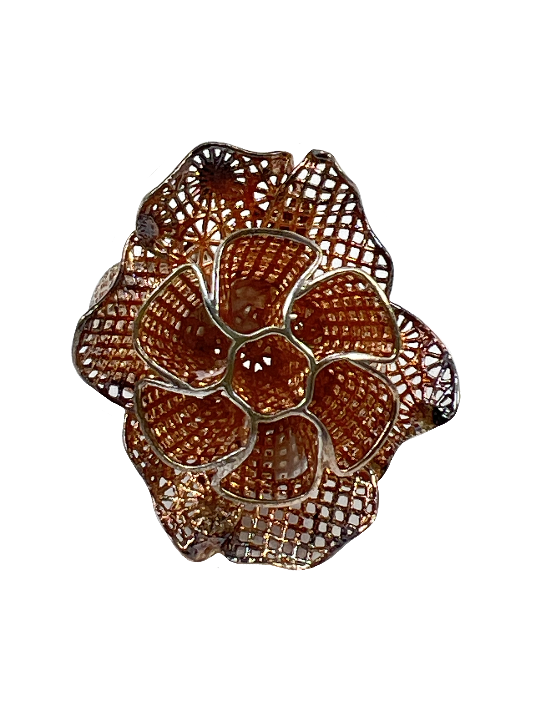 Ασημένιο λουλούδι δαχτυλίδι με επεξεργασία επιφάνειας