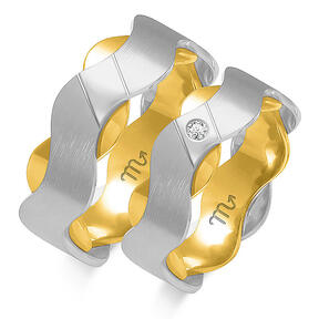 Aukščiausios kokybės vestuviniai žiedai su dembliais