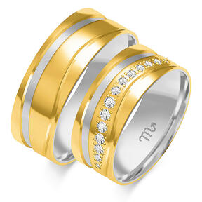 Aukščiausios kokybės vestuviniai žiedai su dembliais