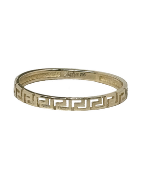 Auksinis minimalistinis žiedas su senoviniais raštais