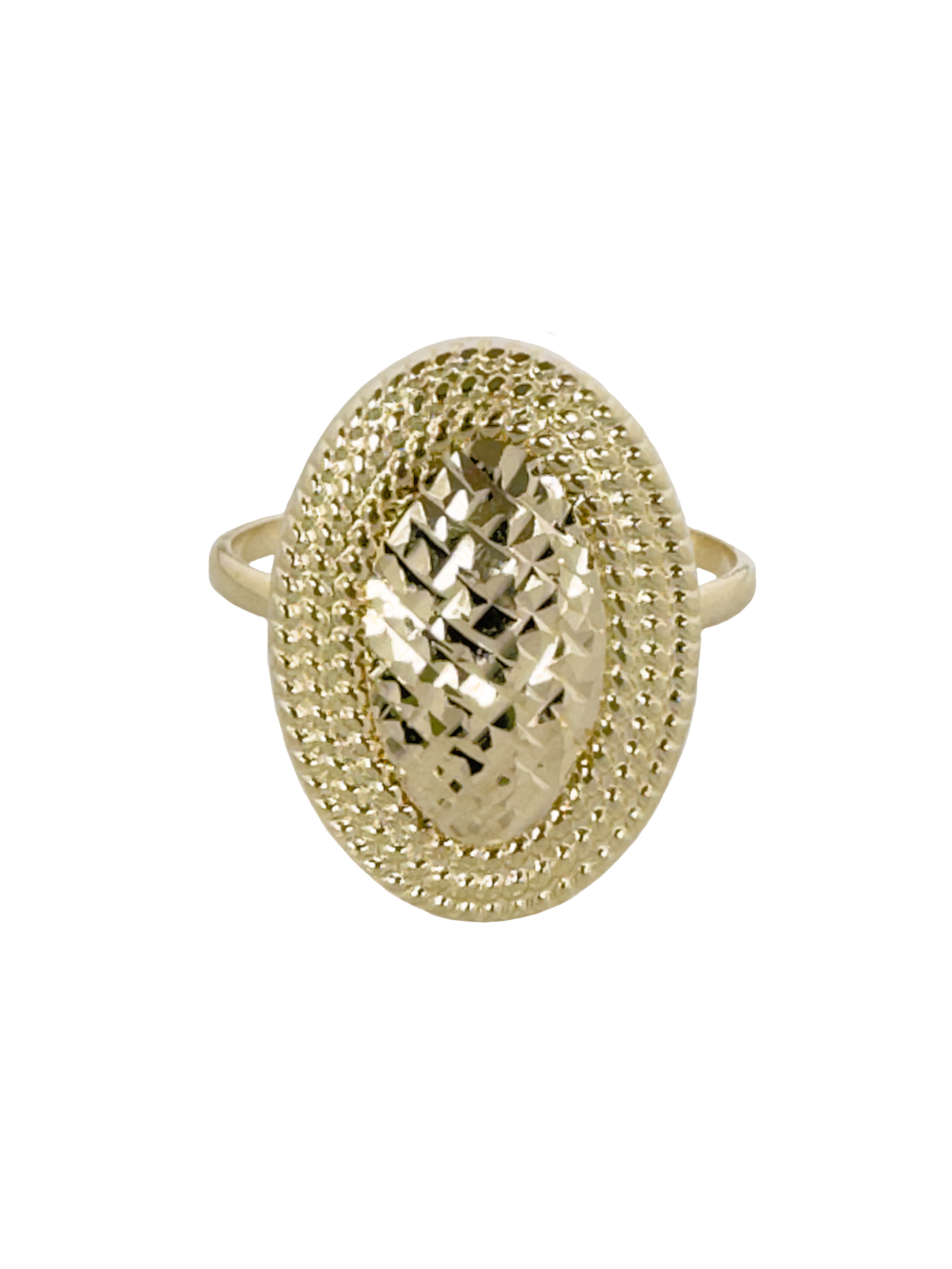 Auksinis moteriškas žiedas su Gemsy graviravimu