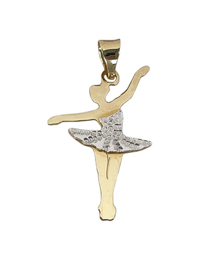 Ballerina gold pendant made of combined gold