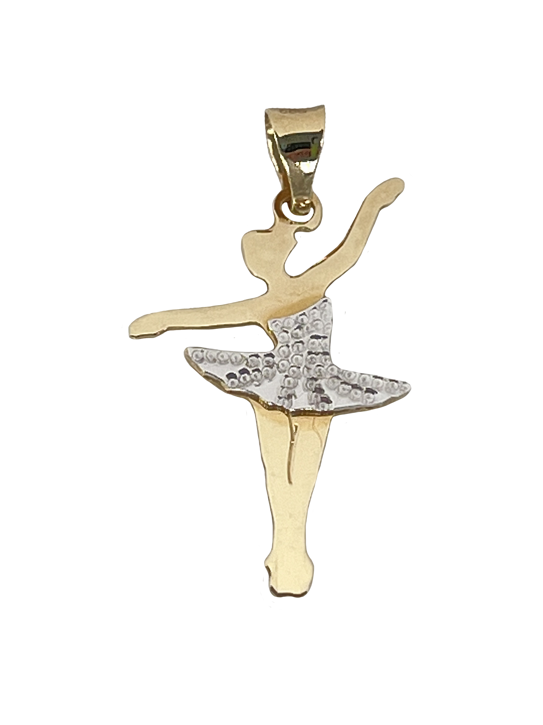 Ballerina Goldanhänger aus kombiniertem Gold