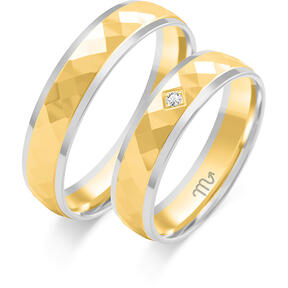 Bleščeči poročni prstani s pol okroglim profilom