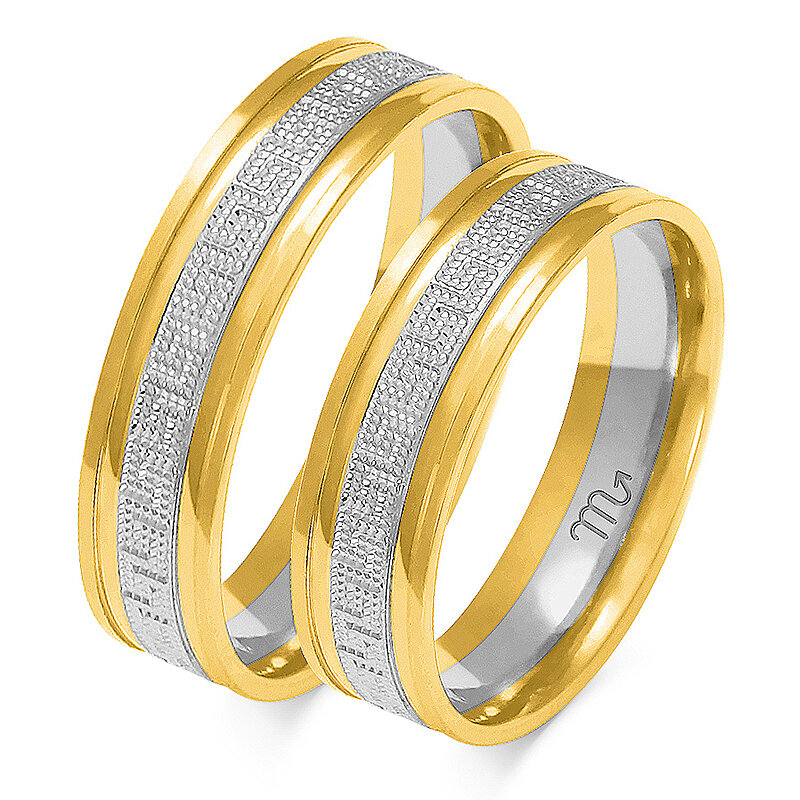 Bleščeči poročni prstani s starinskimi vzorci