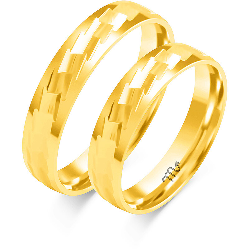 Blizgantys rašto vestuviniai žiedai