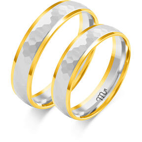 Blizgūs vestuviniai žiedai pusiau apvaliu profiliu