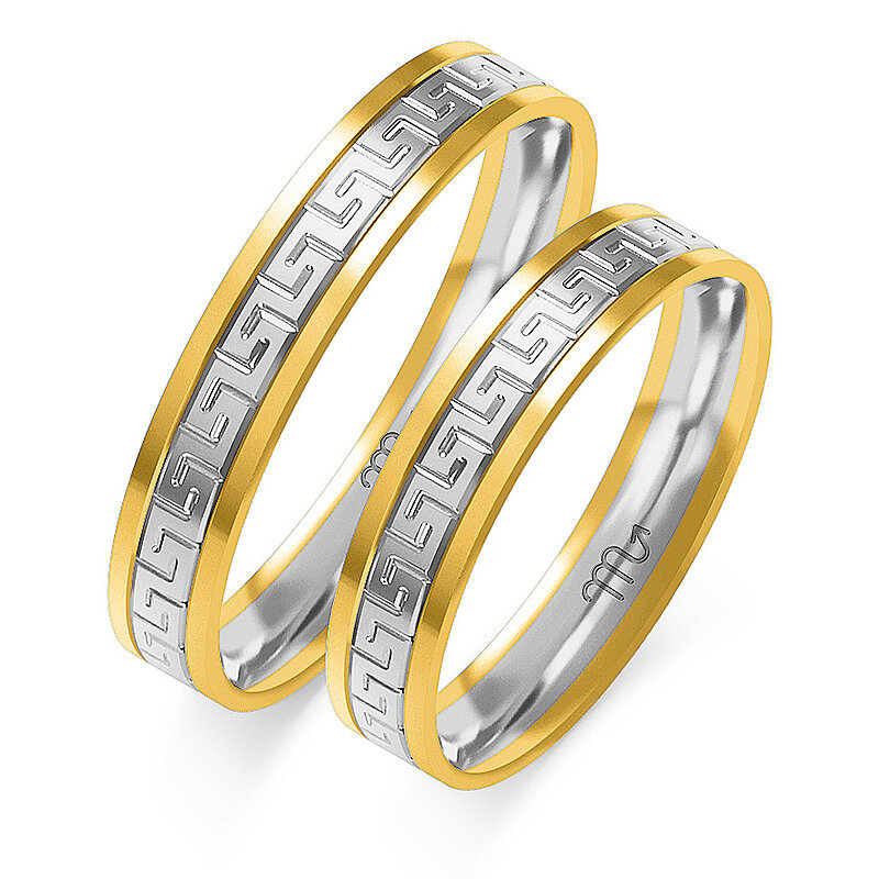 Blizgūs vestuviniai žiedai su senoviniais raštais