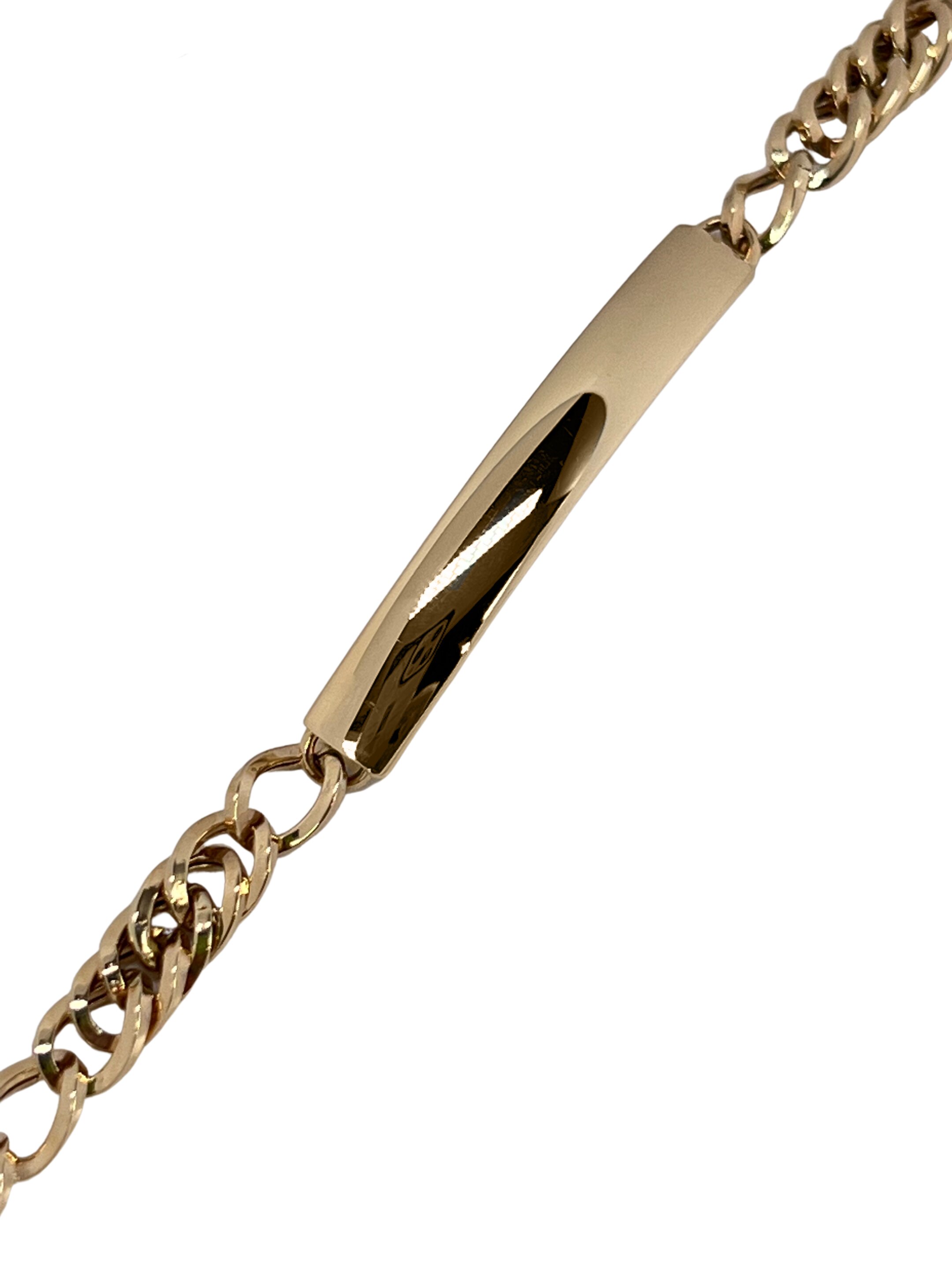 Bracelet en or avec une plaque de 5,0 mm