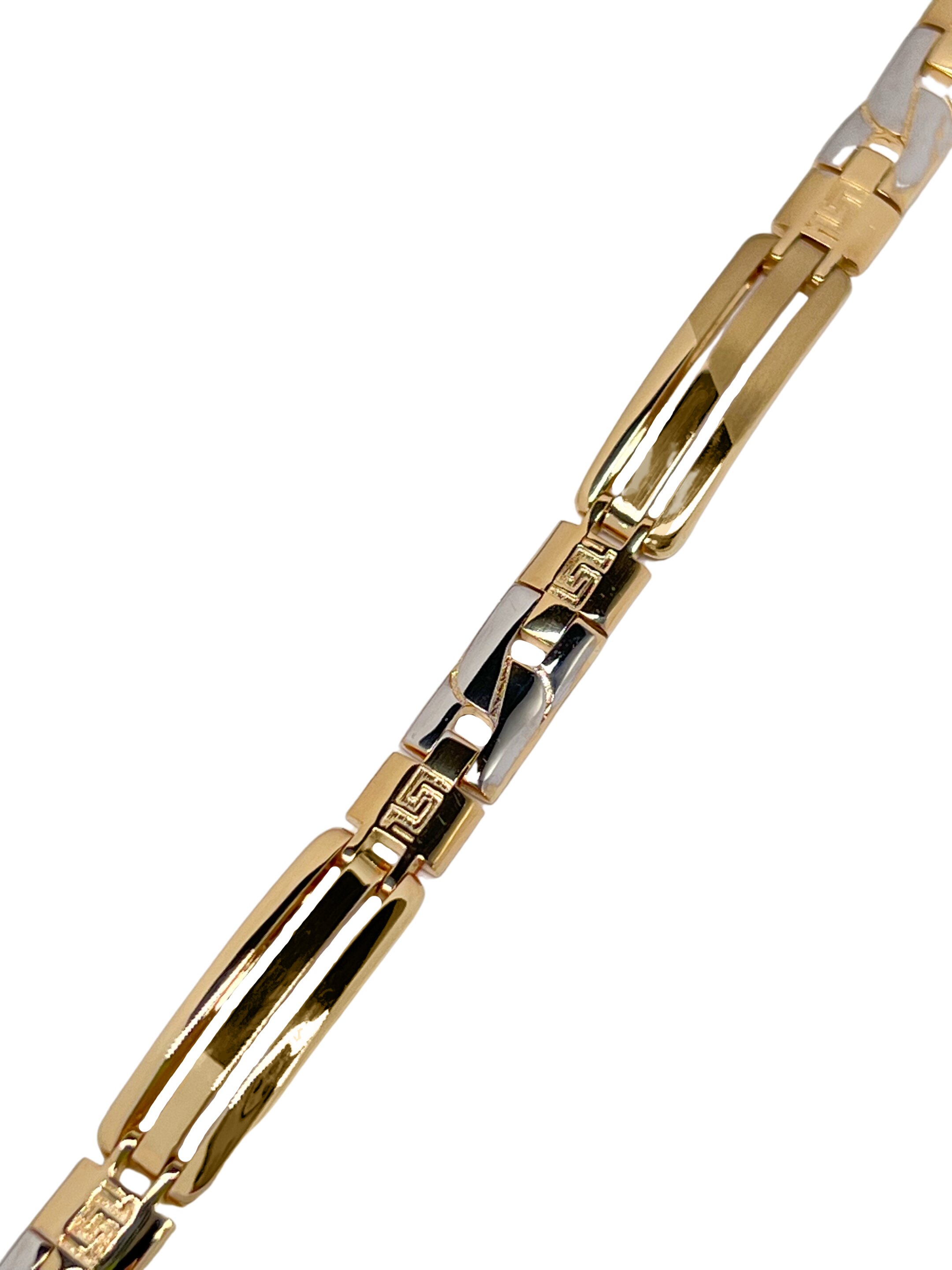 Bracelet en or bicolore avec motifs anciens