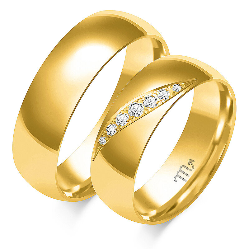 Bruiloft glanzende klassieke ringen met strass