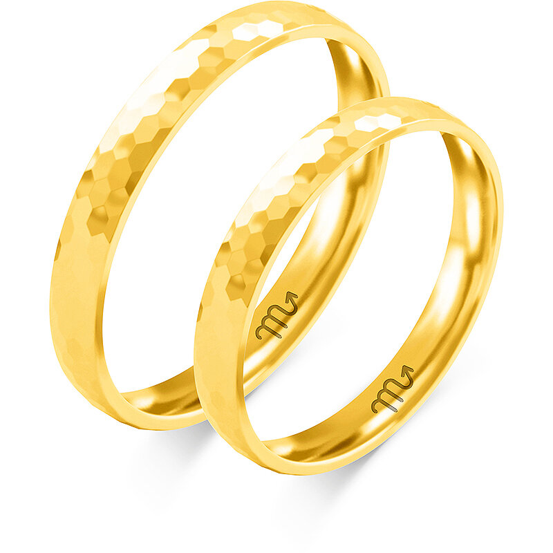 Cerchi in oro lucido monocolore con profilo semitondo