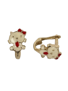 Children's gold earrings Kitty 2