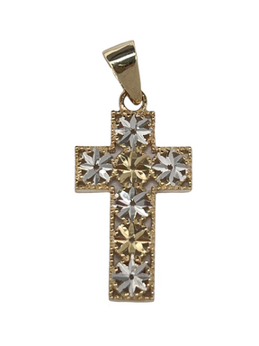 Ciondolo croce d'oro realizzato in oro combinato