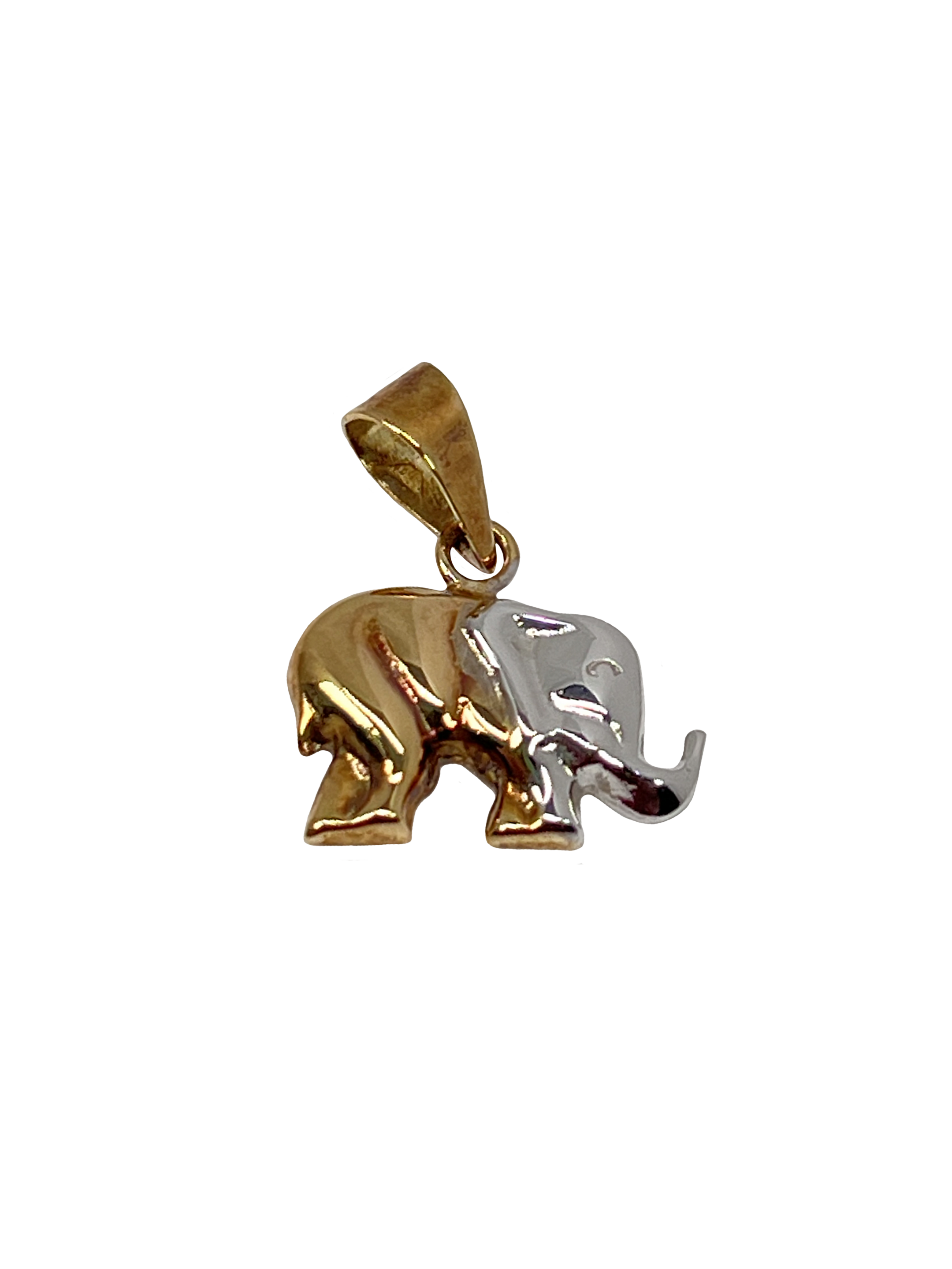 Ciondolo elefante d'oro realizzato in oro combinato