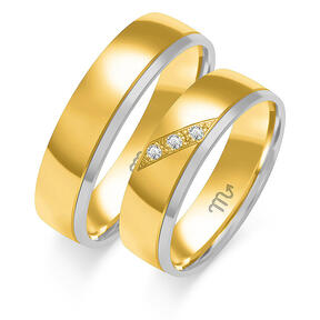 Combined wedding rings with stones