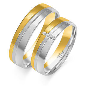 Combined wedding rings with stones