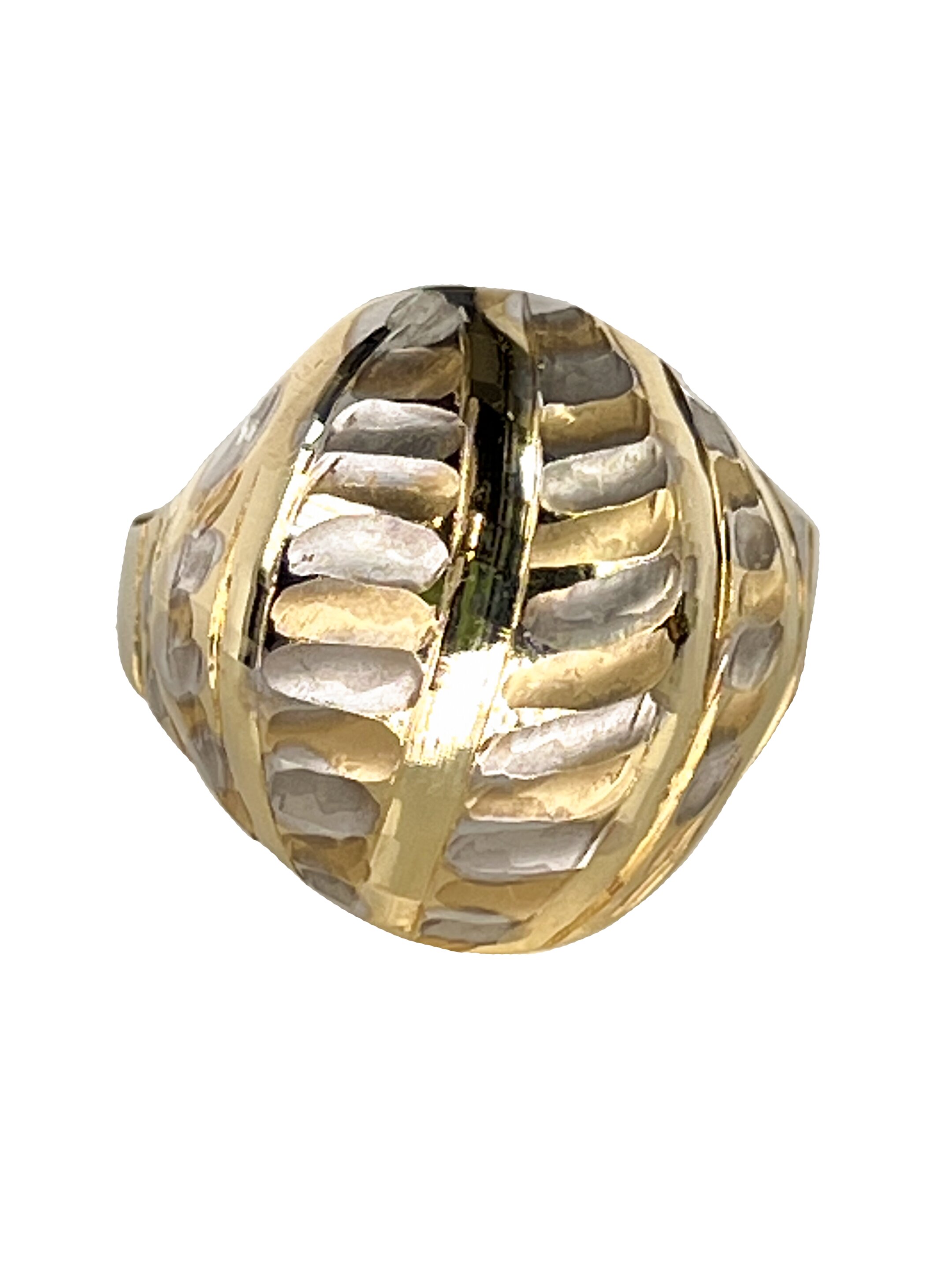 Δαχτυλίδι σε λευκό και κίτρινο χρυσό με ματ