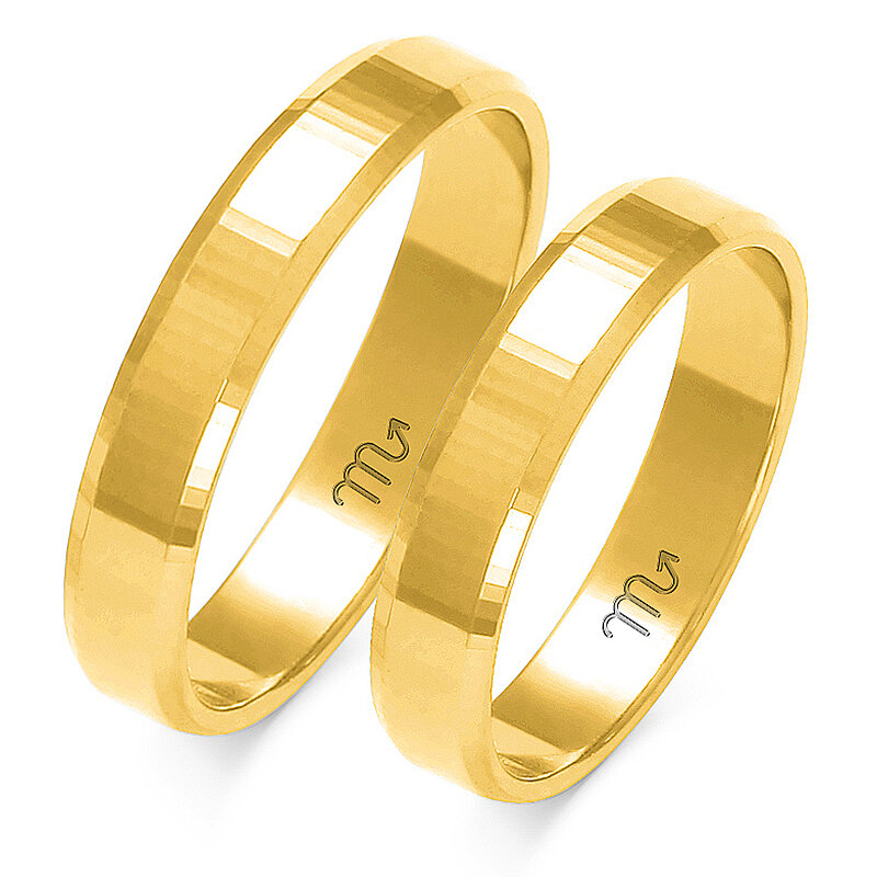 Dvobarvni poročni prstani s faznim profilom