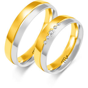 Dvobarvni poročni prstani z kamenčki