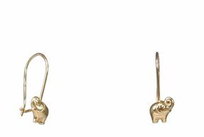 Elefanten Ohrringe aus Gold für Kinder
