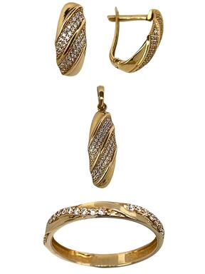 Elegant gold set with zircons