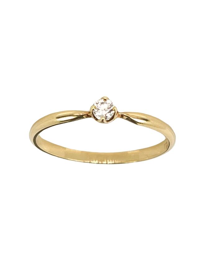 Elegantný lesklý zlatý prsteň so zirkónom