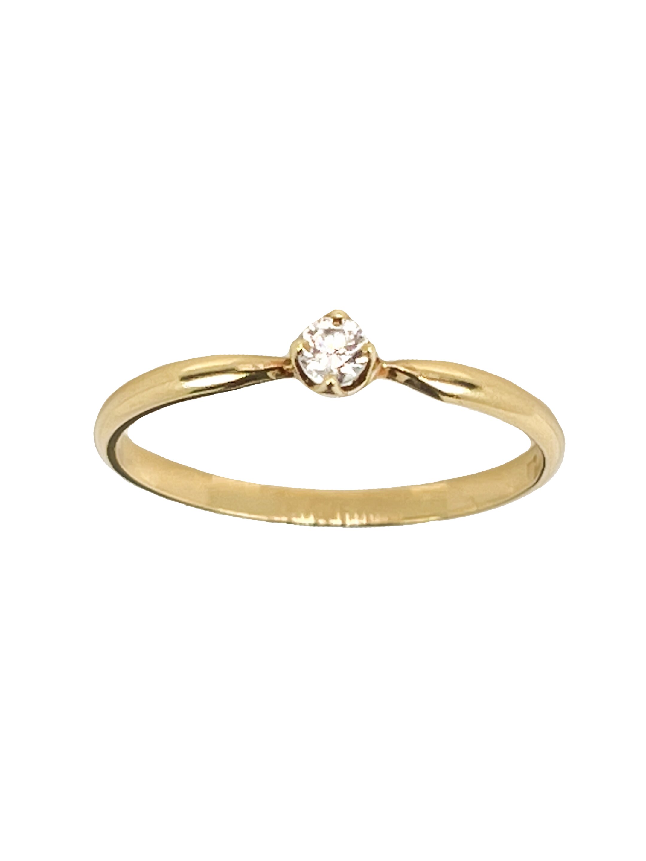 Elegants spīdīgs zelta gredzens ar cirkonu