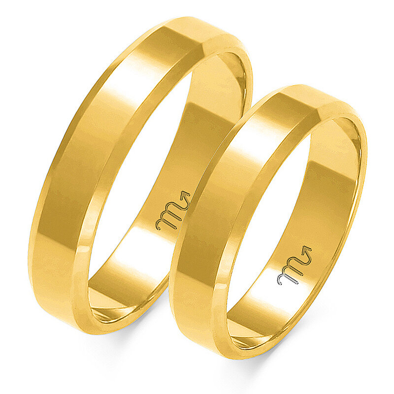 Enobarvni poročni prstan faznega profila A-116