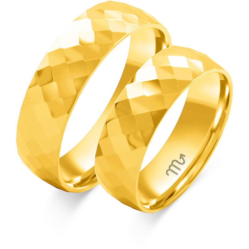 Enobarvni poročni prstani s pol okroglim profilom