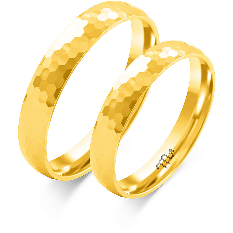 Enobarvni sijoči poročni prstani
