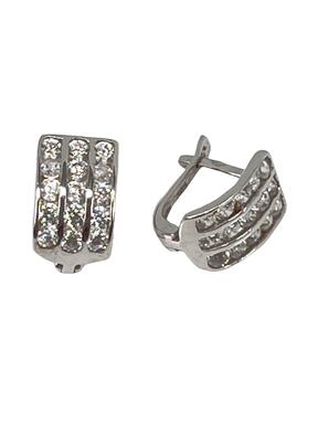 Exclusive white gold earrings with zircons