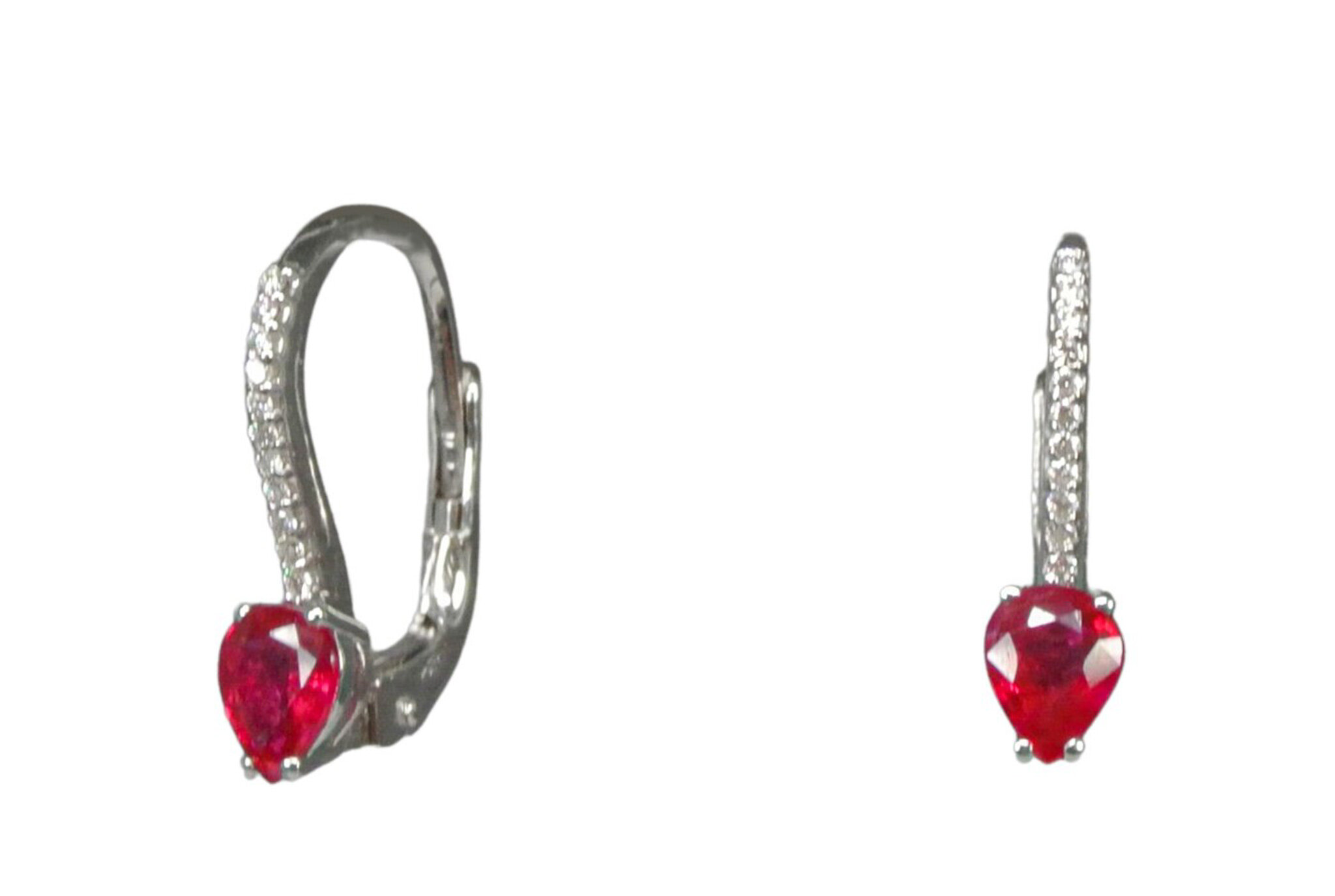 GEMSY Boucles d'oreilles diamant avec rubis 0,10 ct