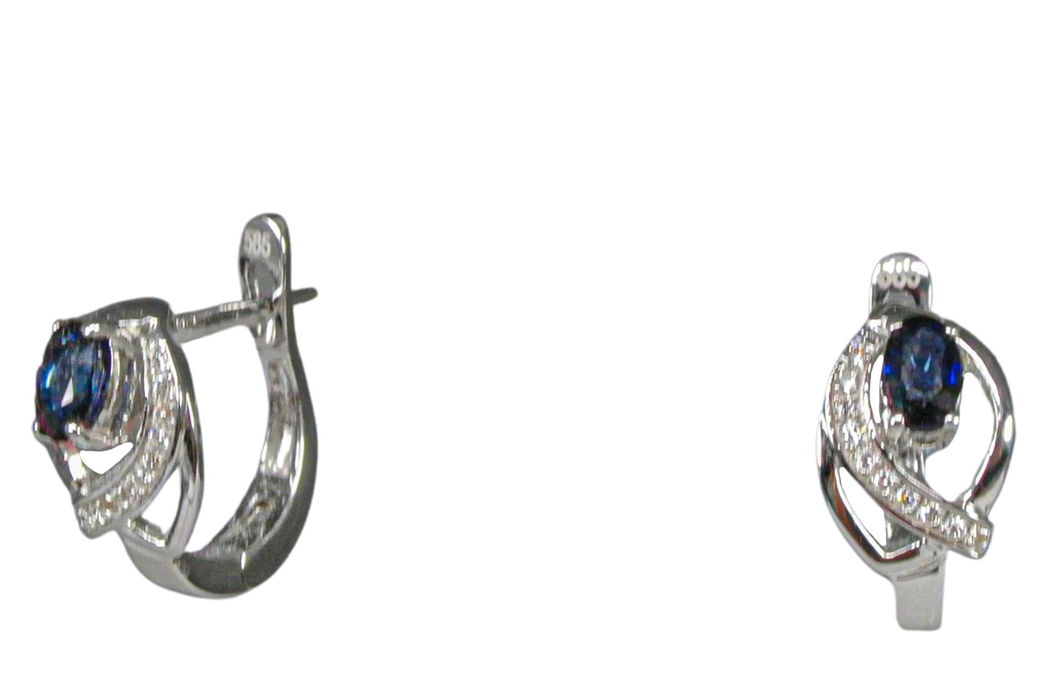 GEMSY Boucles d'oreilles diamant avec saphir 0,06 ct