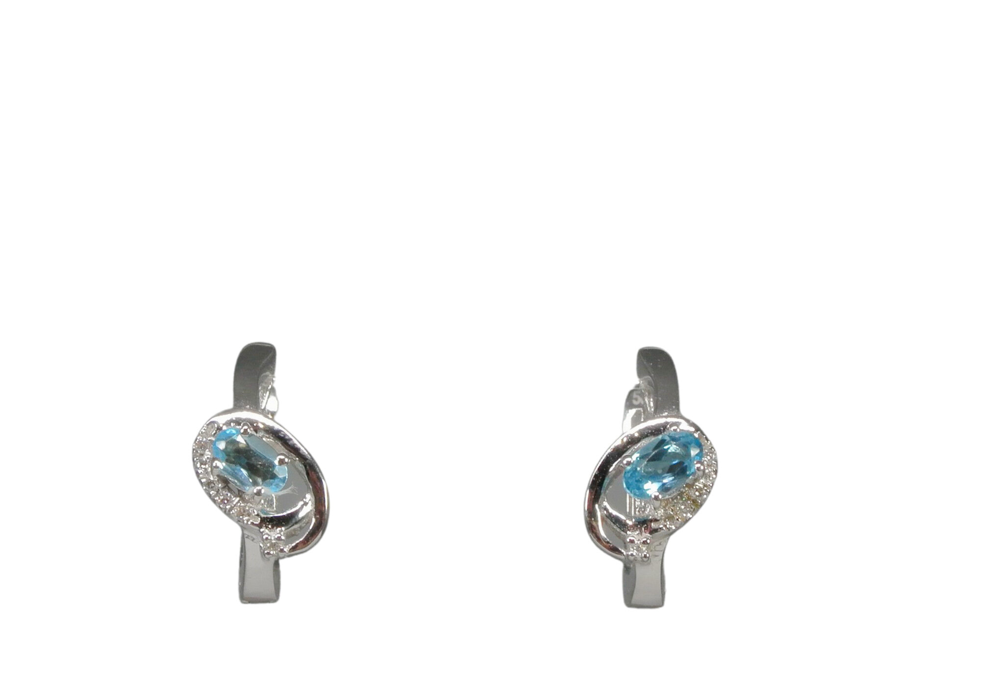 GEMSY Boucles d'oreilles diamant avec topaze 0,04 ct