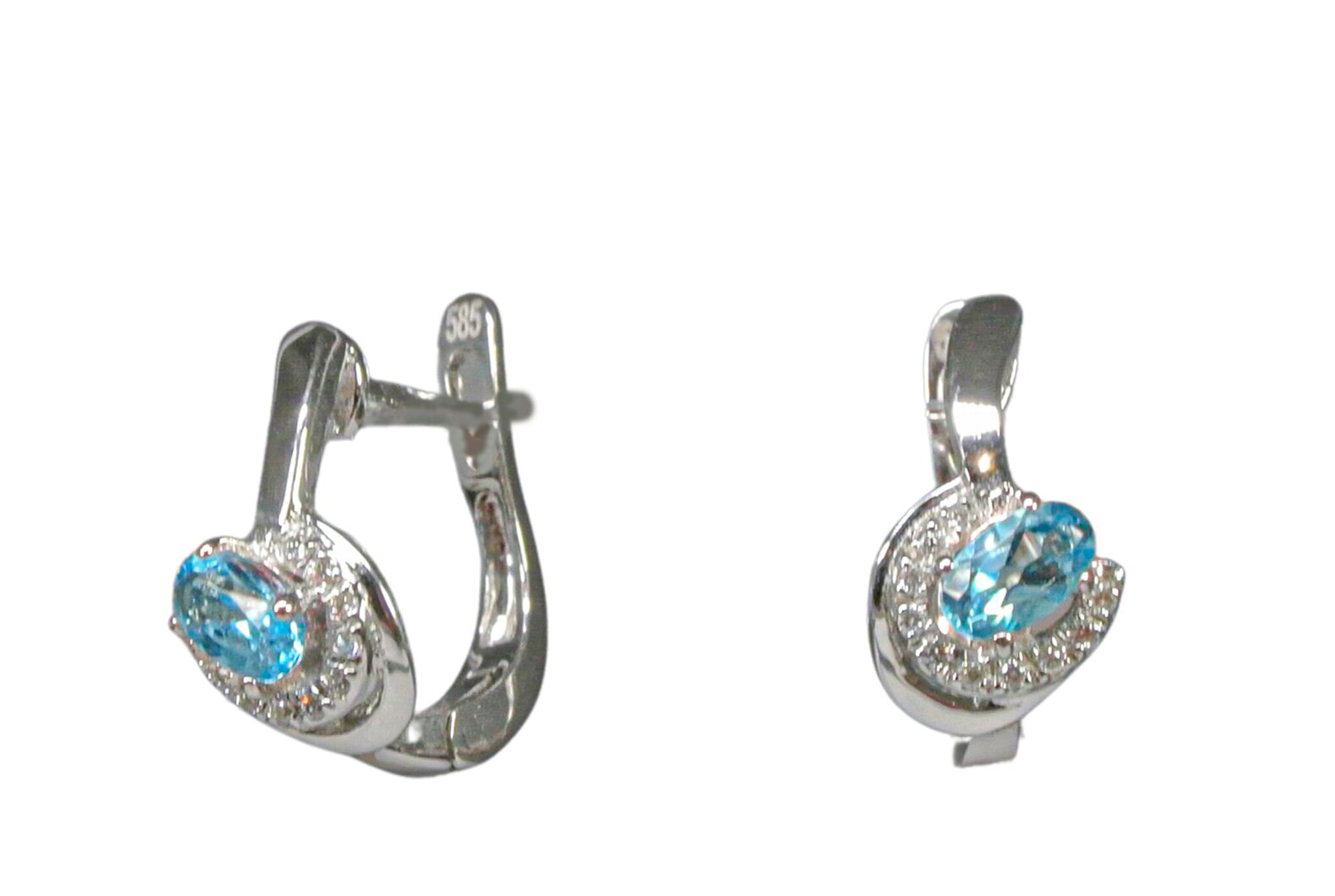 GEMSY Boucles d'oreilles diamant avec topaze 0,06 ct