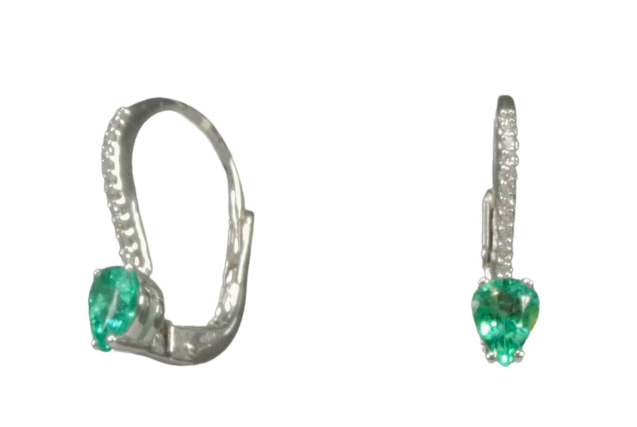GEMSY Diamanten oorbellen met smaragd 0,10 ct