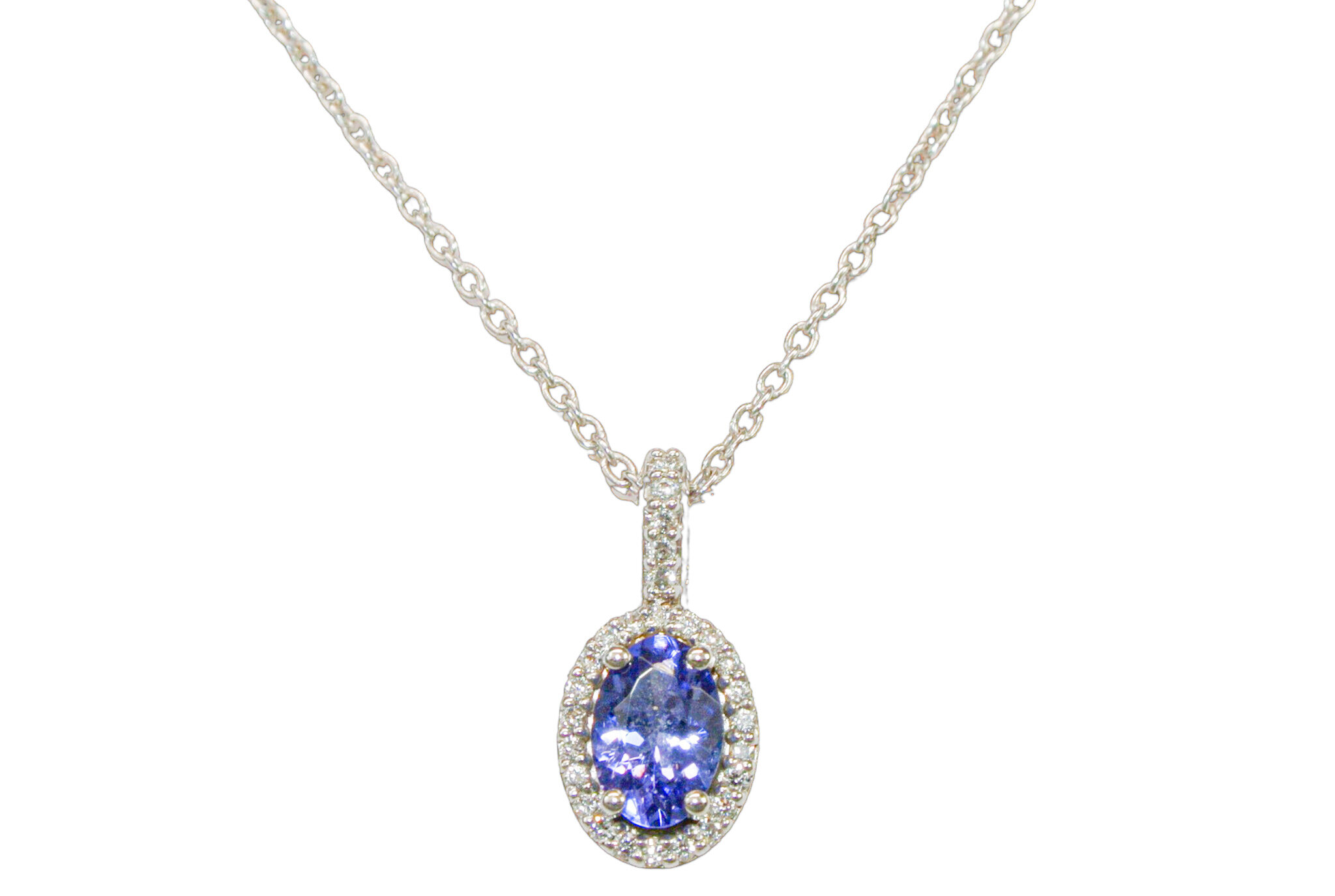 GEMSY Diamantna ogrlica s tanzanitom 0,12 ct/0,50 ct