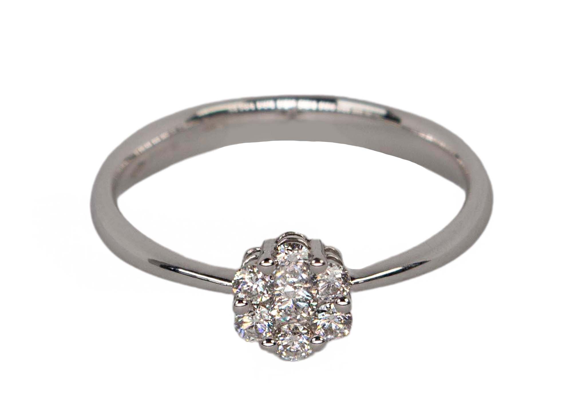 GEMSY Diamantni prstan iz belega zlata 0,31 ct