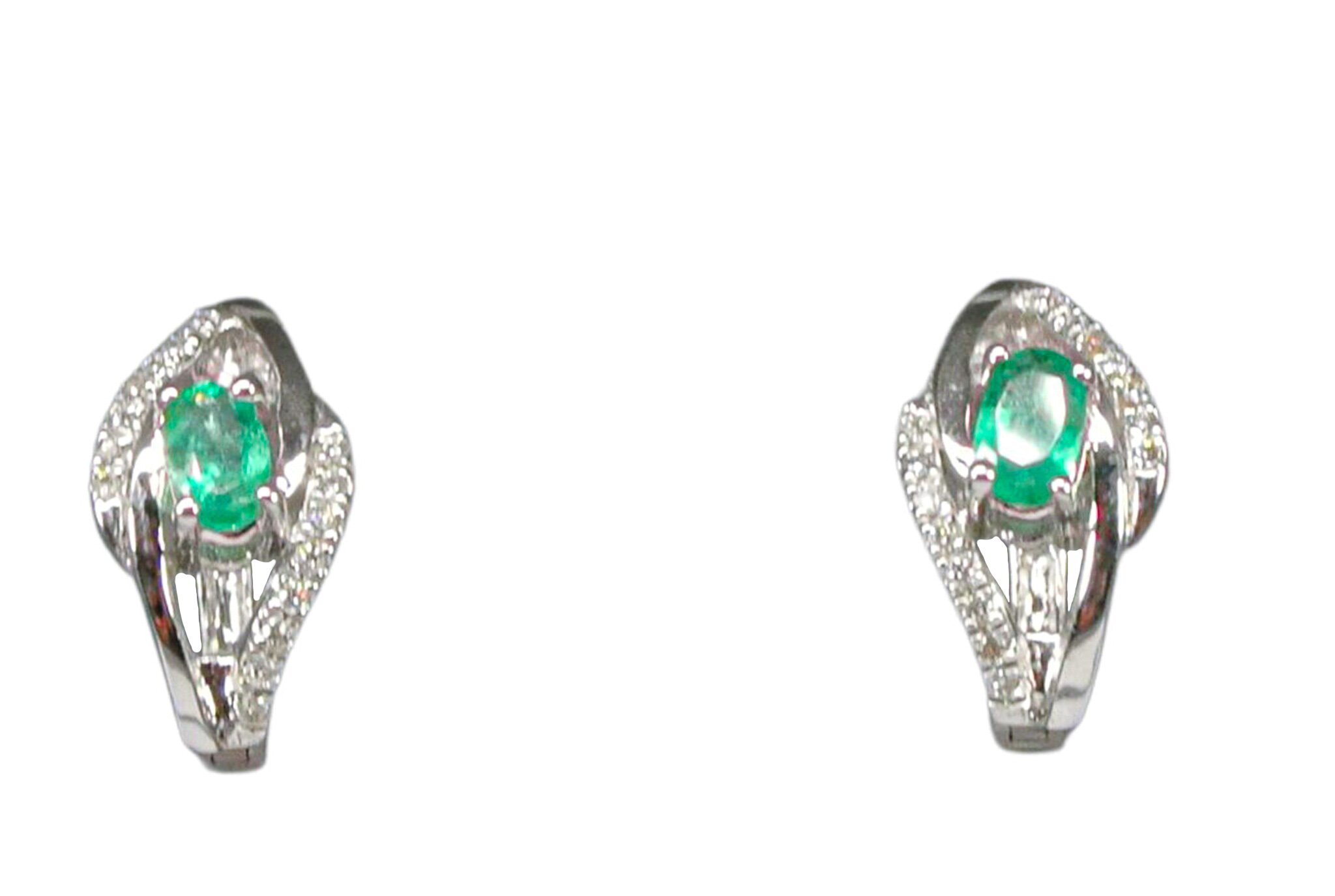 GEMSY Diamantové náušnice se smaragdem 0,09 ct