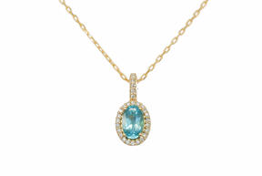 GEMSY Diamantový náhrdelník s apatitem 0,12 ct/0,50 ct