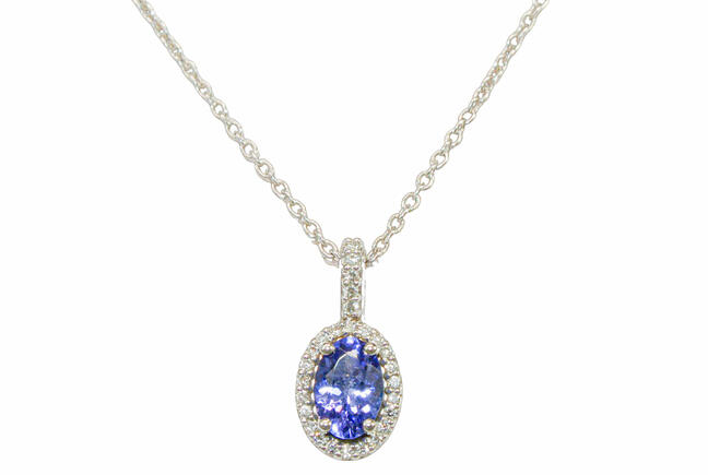 GEMSY Diamantový náhrdelník s tanzanitem 0,12 ct/0,50 ct