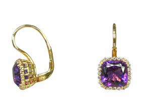 GEMSY Diamond earrings with amethyst 0.24 ct