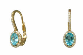 GEMSY Diamond earrings with apatite 0.28 ct