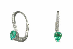 GEMSY Diamond earrings with emerald 0.10 ct