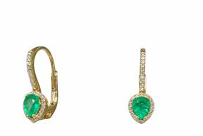 GEMSY Diamond earrings with emerald 0.25 ct