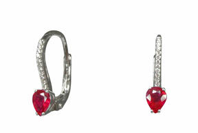 GEMSY Diamond earrings with ruby 0.10 ct